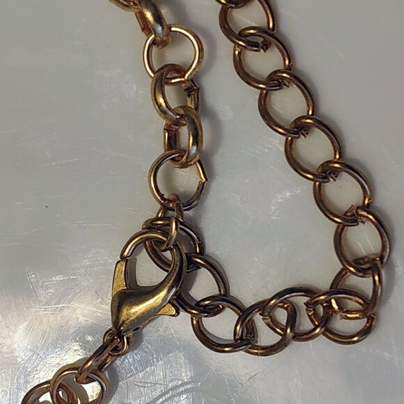 Vtg Y2K Multi-Layer Gold-Tone Necklace Hammered Heart Charms Lots of Love - Picture 4 of 6